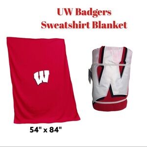 NWT Wisconsin Logo Large Sweatshirt Blanket